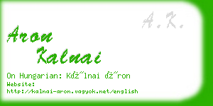 aron kalnai business card